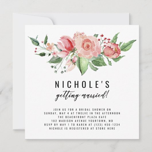 彼女は結婚しています! ブライダルシャワーの招待 セーブザデート (正面)