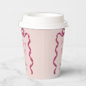 彼女は結婚する グリッター ピンクの弓  ブライダルシャワー 紙コップ (右)