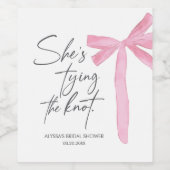 「彼女は結婚する ピンクの蝶ネクタイ ブライダルシャワー」 ワインラベル (シングルラベル)