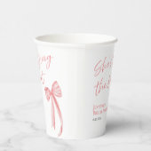 「彼女は結婚する」| ピンクの蝶結び ブライダルシャワー 紙コップ (右)