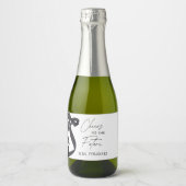 「彼女は結婚する」ブライダルシャワーパーティーのお土産 スパークリングワインラベル (正面)