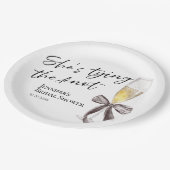 「彼女は結婚する」ブラックボウのブライダルシャワー ペーパープレート (アングル)