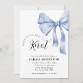 「彼女は結婚する」 ブルー リボン ウェディング シャワーのお知らせ 招待状 (正面)