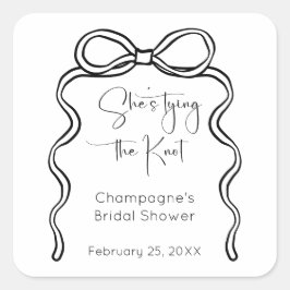 「彼女は結婚する」モダンスクリプト ブライダルシャワー スクエアシール