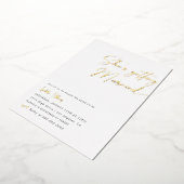 彼女は結婚ミニマルブライダルシャワー 箔招待状 (回転した状態)