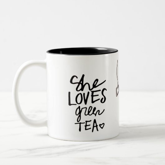 彼女は緑茶のマグを愛します ツートーンマグカップ (左)