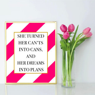 彼女は缶を缶詰に変えた，オフィスアートプリント ポスター