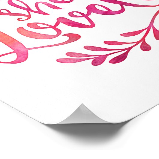 彼女は美しいピンクの水色のプリントポスター ポスター (角)