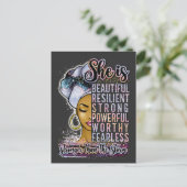 彼女は美しい弾力性のある黒人女性メラニン症 ポストカード (スタンド正面)