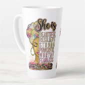 彼女は美しい弾力性の強い強力な価値がある カフェラテマグ (左アングル)