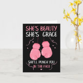 彼女は美しい彼女は彼女はFであなたをパンチする恵み カード (黄色い花)