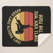 彼女は美しい彼女は恵み彼女はFaであなたを蹴る シェルパブランケット (正面(横))