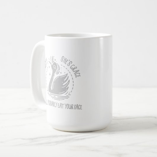 彼女は美しい彼女は恵み皮肉おもしろいな白鳥だ コーヒーマグカップ (正面左)