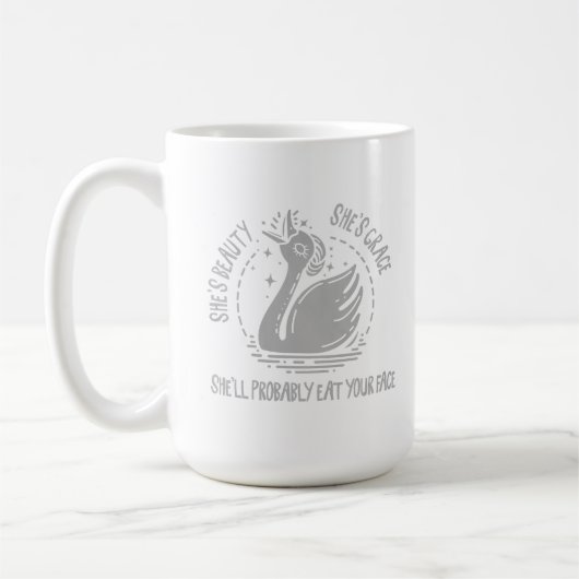 彼女は美しい彼女は恵み皮肉おもしろいな白鳥だ コーヒーマグカップ (左)