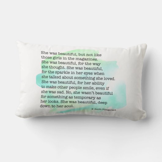 彼女は美しい感動的引用文 ランバークッション (裏面)