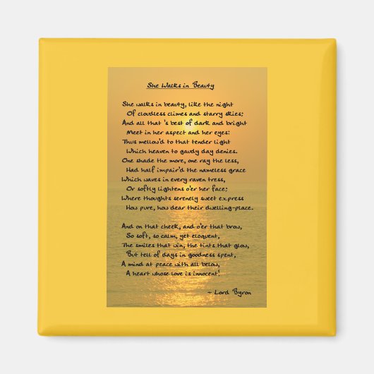 彼女は美しい/ケープメイサンセットスクエアマグネットで歩く マグネット (正面)