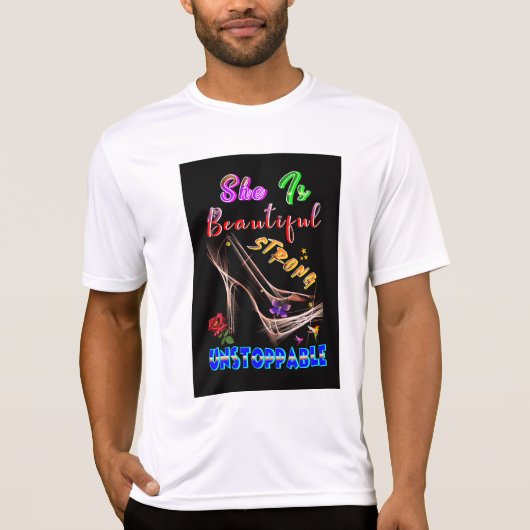 彼女は美しく 強い 止められない Tシャツ (正面)