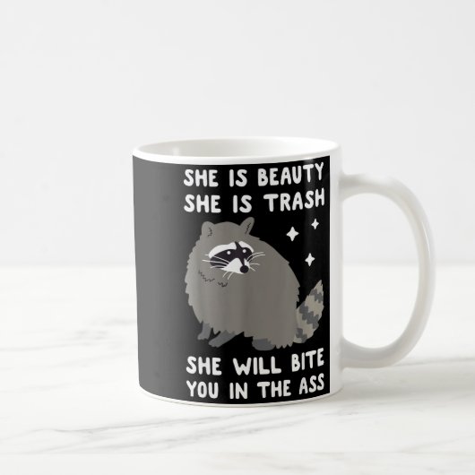 彼女は美人、彼女はゴミ、彼女はあなたをRaで噛む コーヒーマグカップ (右)