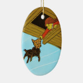彼女は耳によってトトをつかまえました セラミックオーナメント (右)