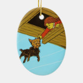 彼女は耳によってトトをつかまえました セラミックオーナメント (裏面)