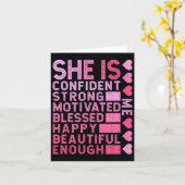 彼女は自信を持って意欲を起こ幸せな美しい カード (黄色い花)