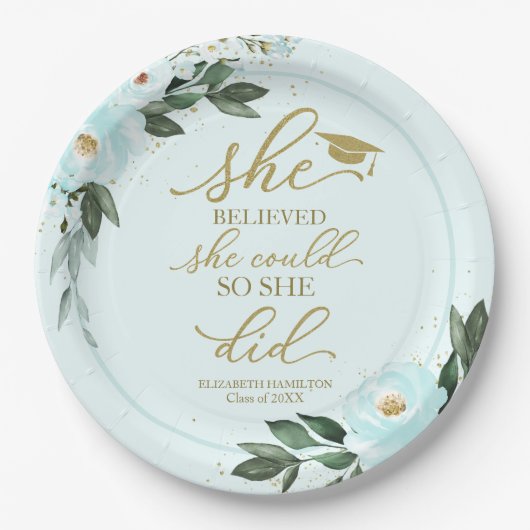 彼女は自分が信じパーティー紙を卒業した ペーパープレート (正面)