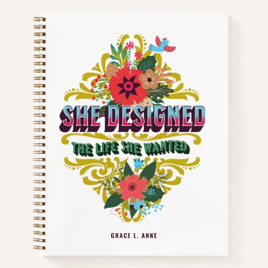 彼女は自分が望んでいた人生をデザインした ノートブック (正面)