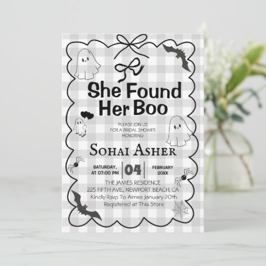 彼女は自分のブーブライダルシャワーを見つけた 招待状 (スタンド正面)