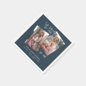 彼女は自分の卒業を青く見た スタンダードカクテルナプキン (角)