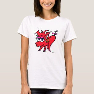 彼女は色-嘲笑します Tシャツ