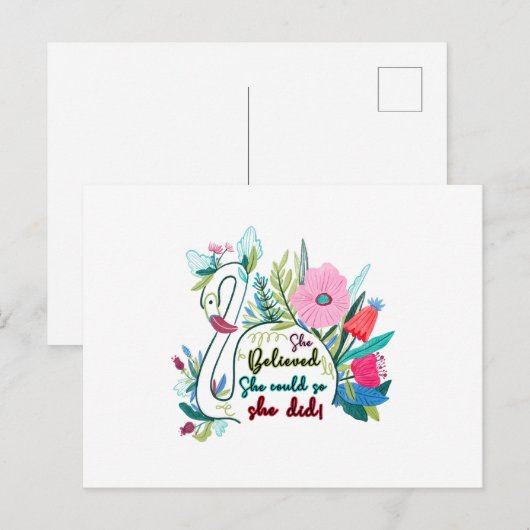 彼女は花で白鳥を食べることができるようになった ポストカード (正面/裏面)