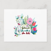 彼女は花で白鳥を食べることができるようになった ポストカード (正面)