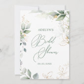 彼女は花の葉のウェディングシャワーゲームを好むか 招待状 (裏面)