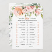 彼女は花の葉のウェディングシャワーゲームを好むか 招待状 (正面/裏面)