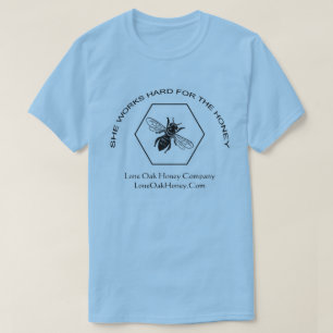 彼女は蜂蜜のTシャツのための懸命を働かせます Tシャツ