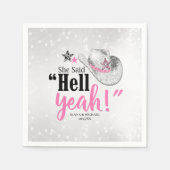 彼女は言った'地獄うん'女性のカーボーイハットID927 スタンダードカクテルナプキン (正面)