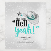 彼女は言った'地獄うん'婚約ティール(緑がかった色)ID927 ワインラベル (シングルラベル)