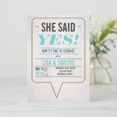 彼女は言った、Yesレズビアン結婚式招待状 招待状 (スタンド正面)