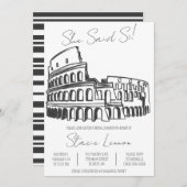 彼女は言ったSi，ローマ，コロッセオブライダルシャワー 招待状 (正面/裏面)