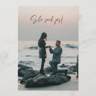 彼女は言ったYesビーチフォト婚約パーティ 招待状