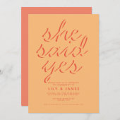 彼女は言ったYes婚約パーティ招待状 招待状 (正面/裏面)