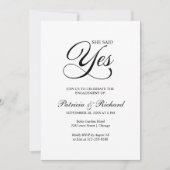彼女は言ったYes婚約パーティ招待状 案内状 (正面)