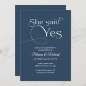 彼女は言ったYes婚約パーティ招待状 案内状 (正面/裏面)
