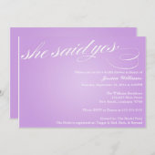 彼女は言ったYes|ブライダルシャワー 招待状 (正面/裏面)