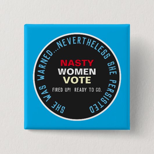 彼女は警告女扱いにくの投票が続いた 缶バッジ (正面)