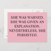 彼女は警告葉書だった ポストカード (正面/裏面)