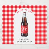 彼女は赤い赤い赤ポップ・アートのちゃんシャワーをソーダ準備ができている ビールラベル (シングルラベル)
