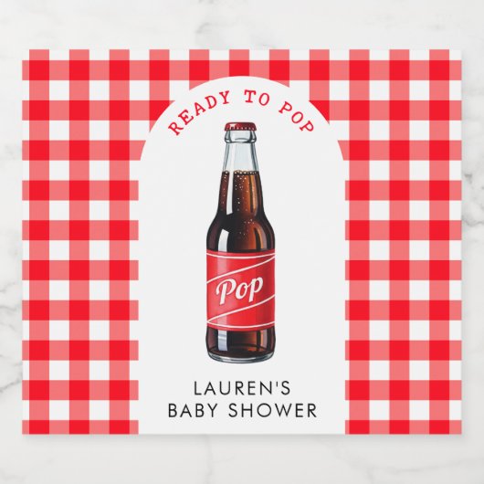 彼女は赤い赤い赤ポップ・アートのちゃんシャワーをソーダ準備ができている ビールラベル (シングルラベル)