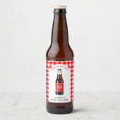 彼女は赤い赤い赤ポップ・アートのちゃんシャワーをソーダ準備ができている ビールラベル (正面)