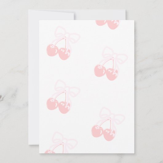 彼女は赤ちゃんシャワーのさくらんぼだ 招待状 (裏面)